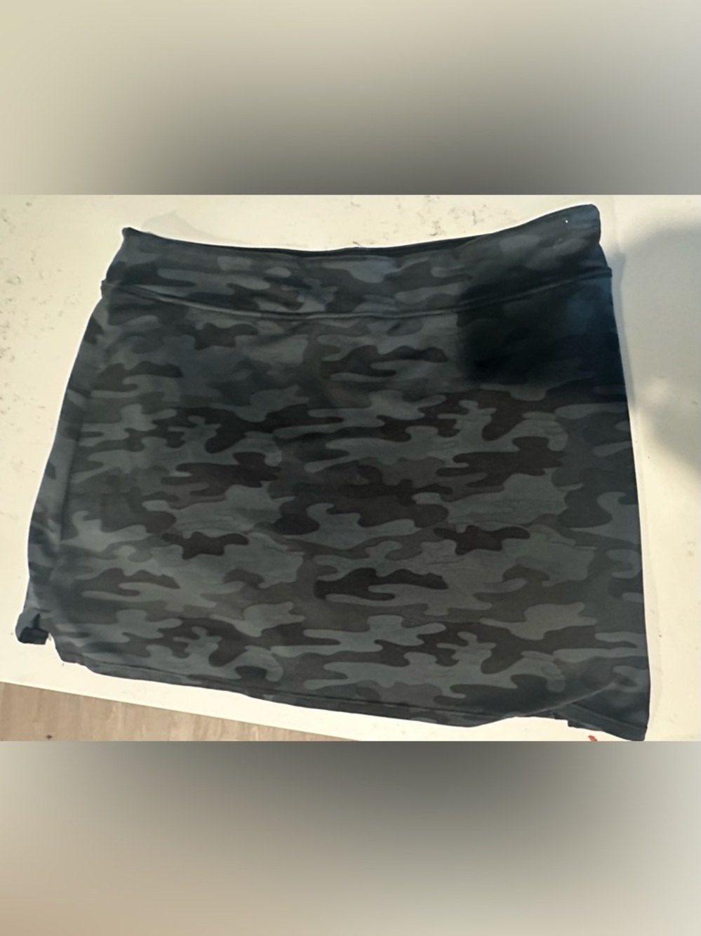 Women's Black Gray Camo Stretch Skirt